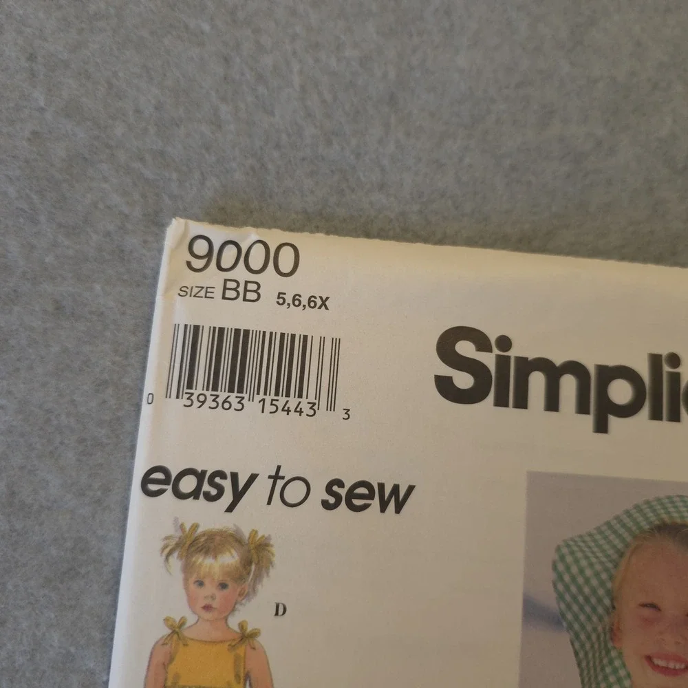 Vintage Simplicity 9000 Girls Dress Pattern Size 5 6 6X Uncut Easy Sew Summer